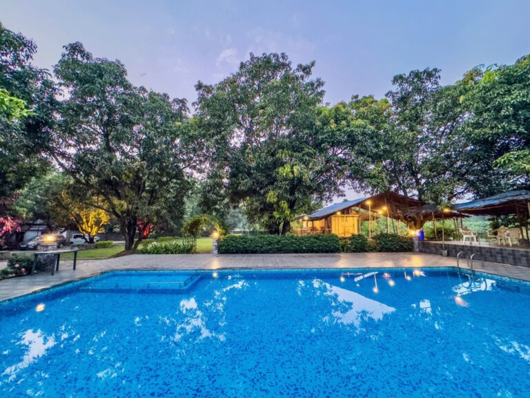 Swimming pool at dusk at NB Nature Stay