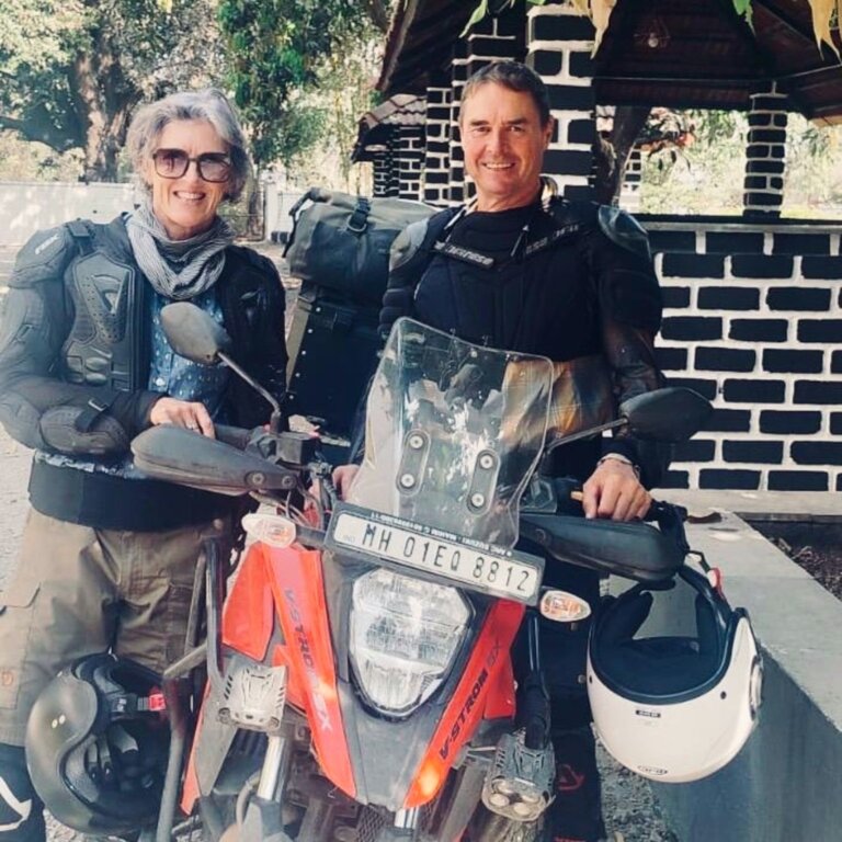 Guests and their motorcycle at NB Nature Stay